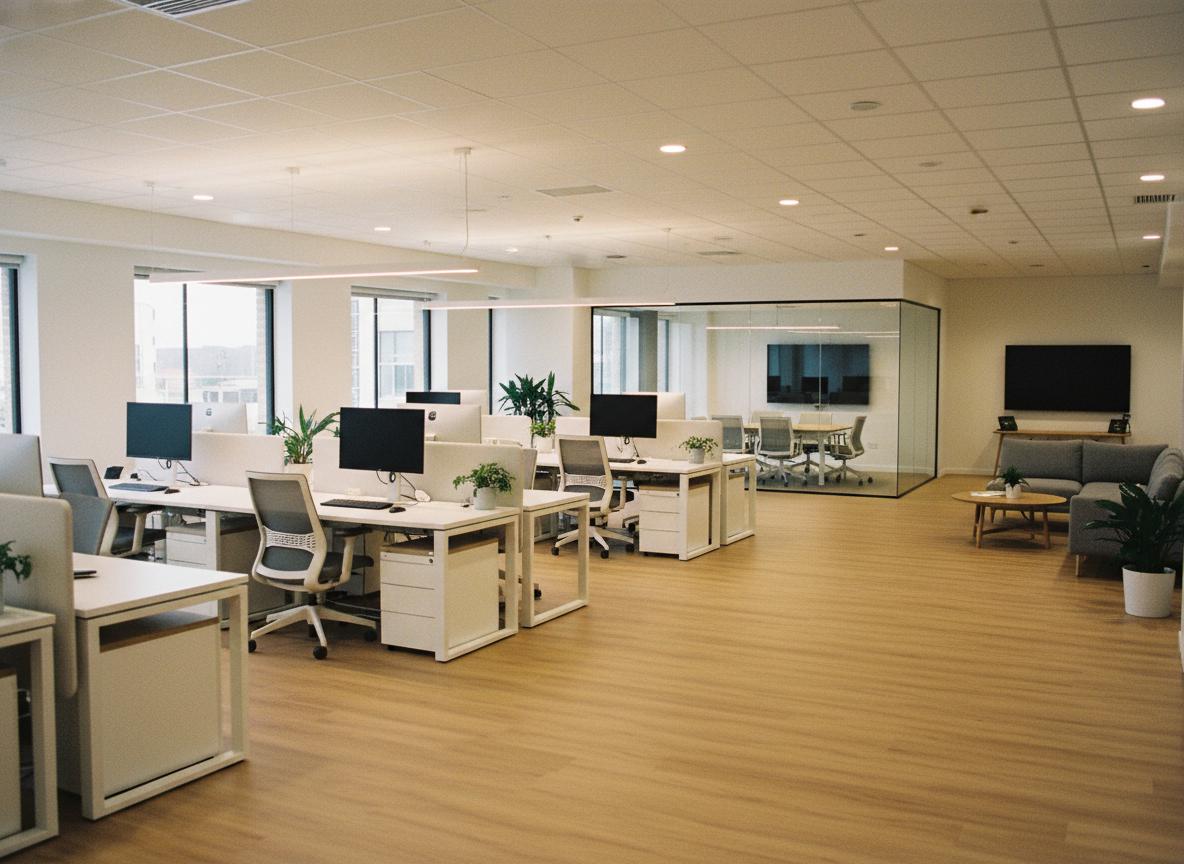 Vinyl plank office corridor