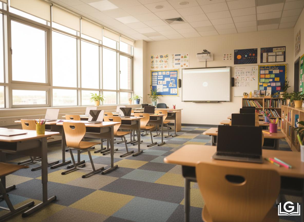 Carpet tile classroom